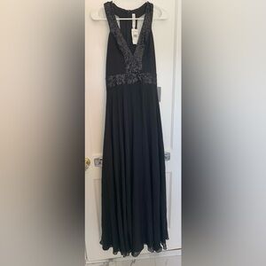 NWT, Dress the Population, Medium, Black Sparkle Gown